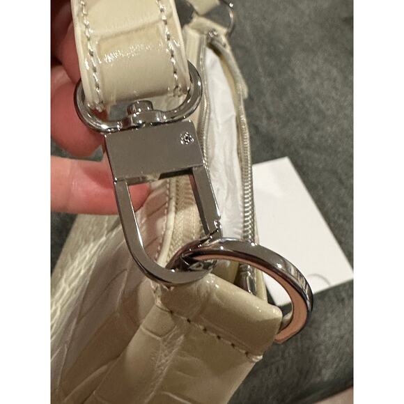 By Far Rachel Shoulder Bag Off White NWT Croc Embossed Leather Silver Hardware - Picture 10 of 11
